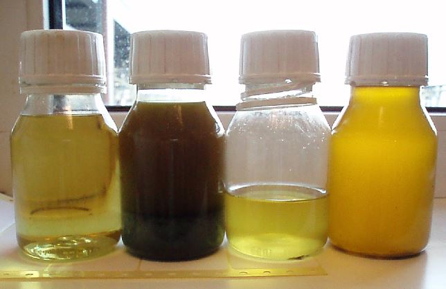 Samples sunflower oil